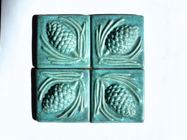 Turquoise pinecone tiles