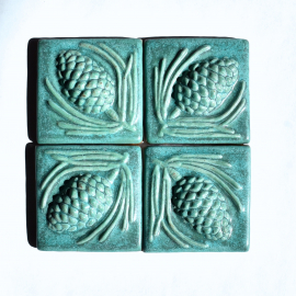 Turquoise pinecone tiles