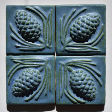 Blue Fireplace Art Tiles (4)
