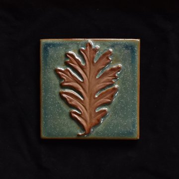 Fireplace Tile Oak Leaf