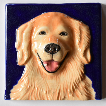 Golden Retriever Pottery Tile